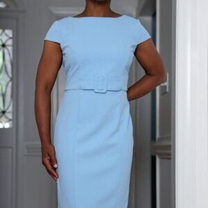 Donna Morgan Baby Blue Jackie O Inspired Dress Size 6